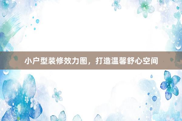 小户型装修效力图，打造温馨舒心空间